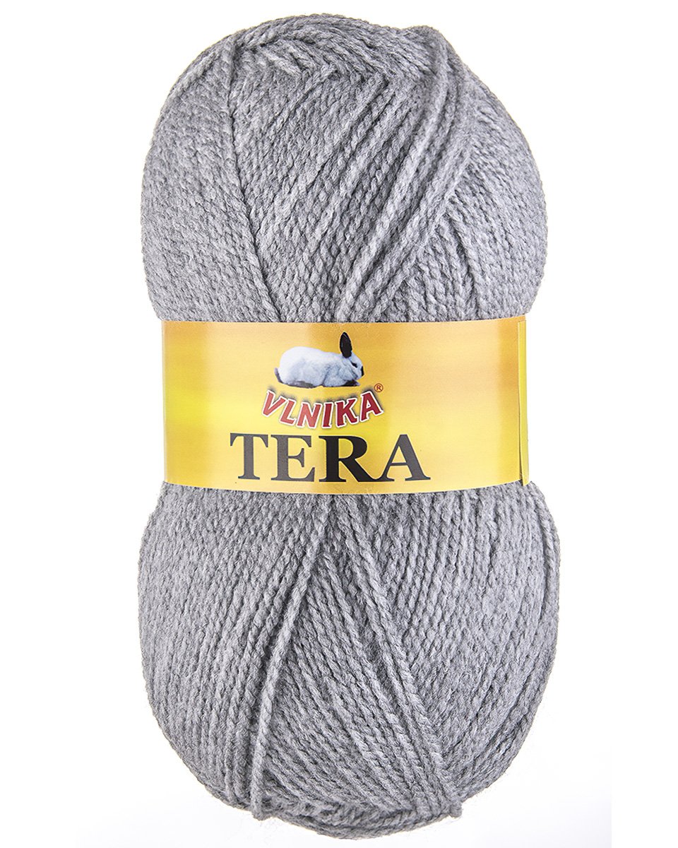 Pletací příze Vlnika TERA 199 šedá, klasická, 100g/310m