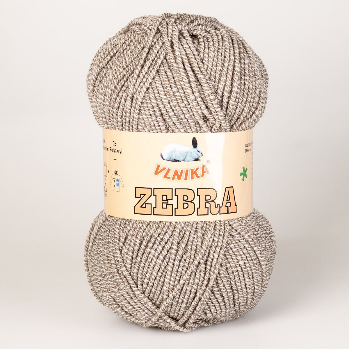 Pletací příze Vlnika ZEBRA 428 béžovo-šedá, melírovaná, 100g/195m