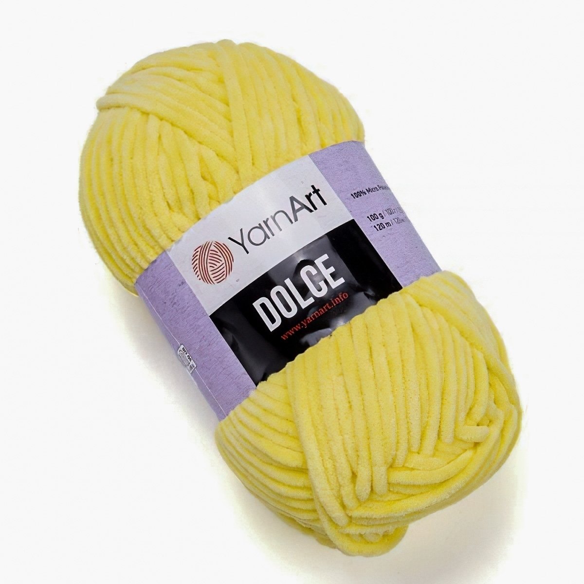 Pletací příze YarnArt DOLCE 851 světle žlutá, efektní, 100g/120m