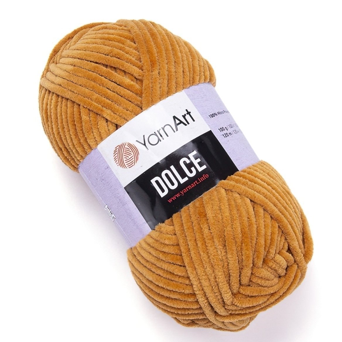 Pletací příze YarnArt DOLCE 854 hořčicová, efektní, 100g/120m