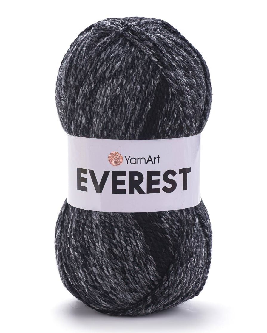 YarnArt pletací příze YarnArt EVEREST 7040 černá, melírovaná, 200g/320m