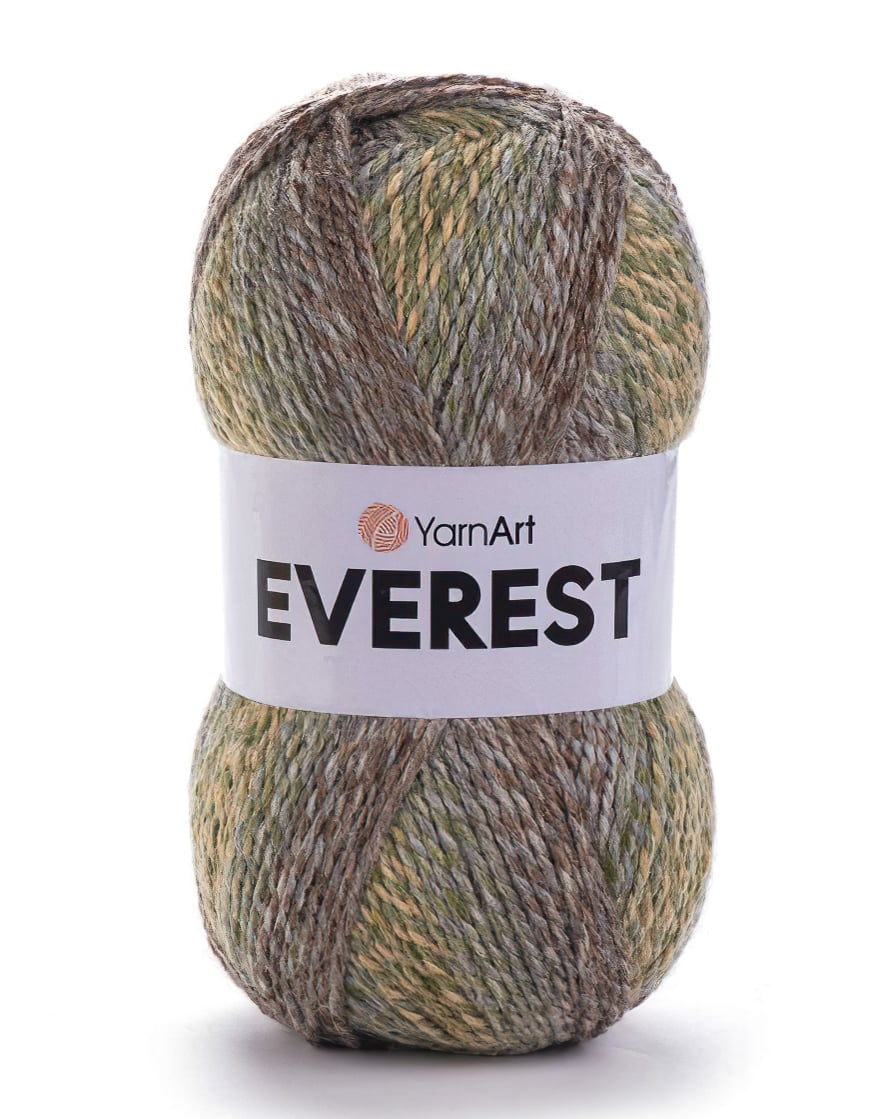 YarnArt pletací příze YarnArt EVEREST 7050 hnědo-zeleno-béžová, melírovaná, 200g/320m
