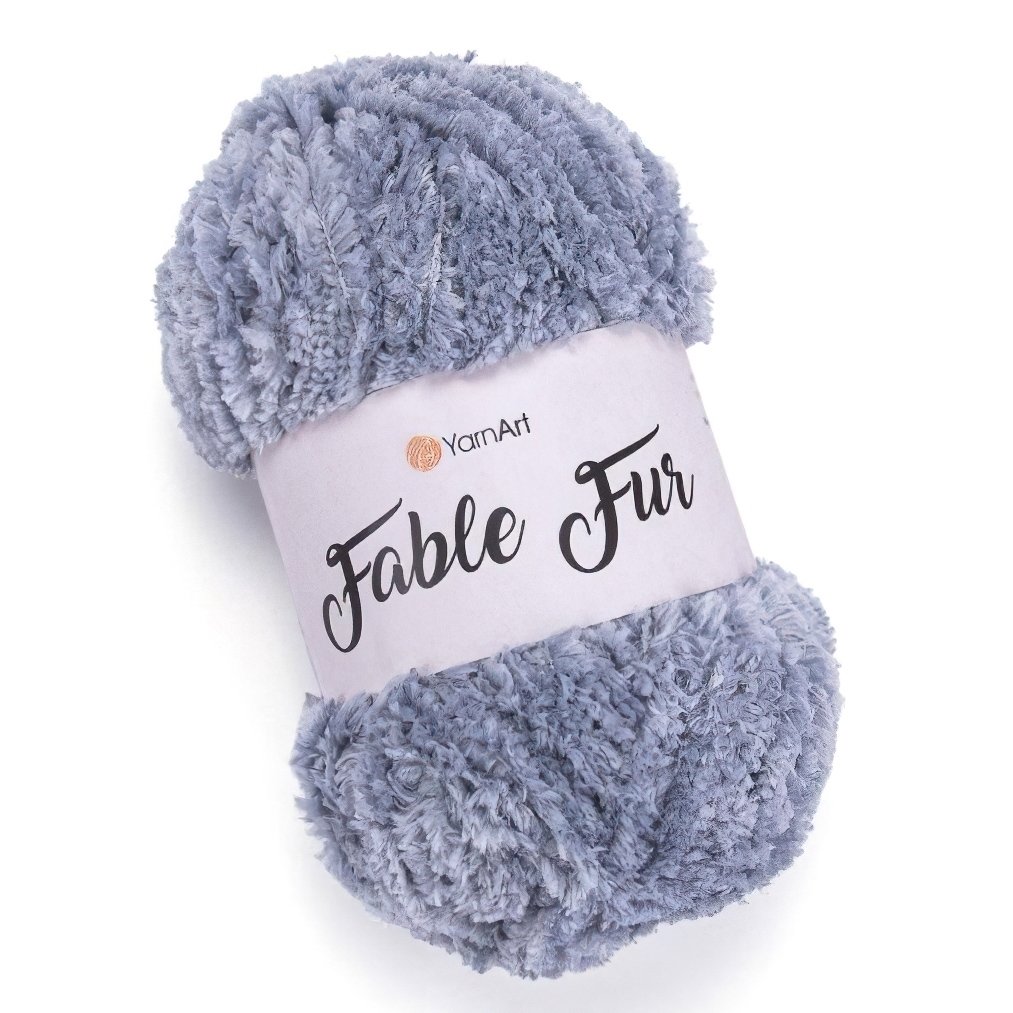 Pletací příze YarnArt FABLE FUR 972 šedá, efektní, 100g/100m