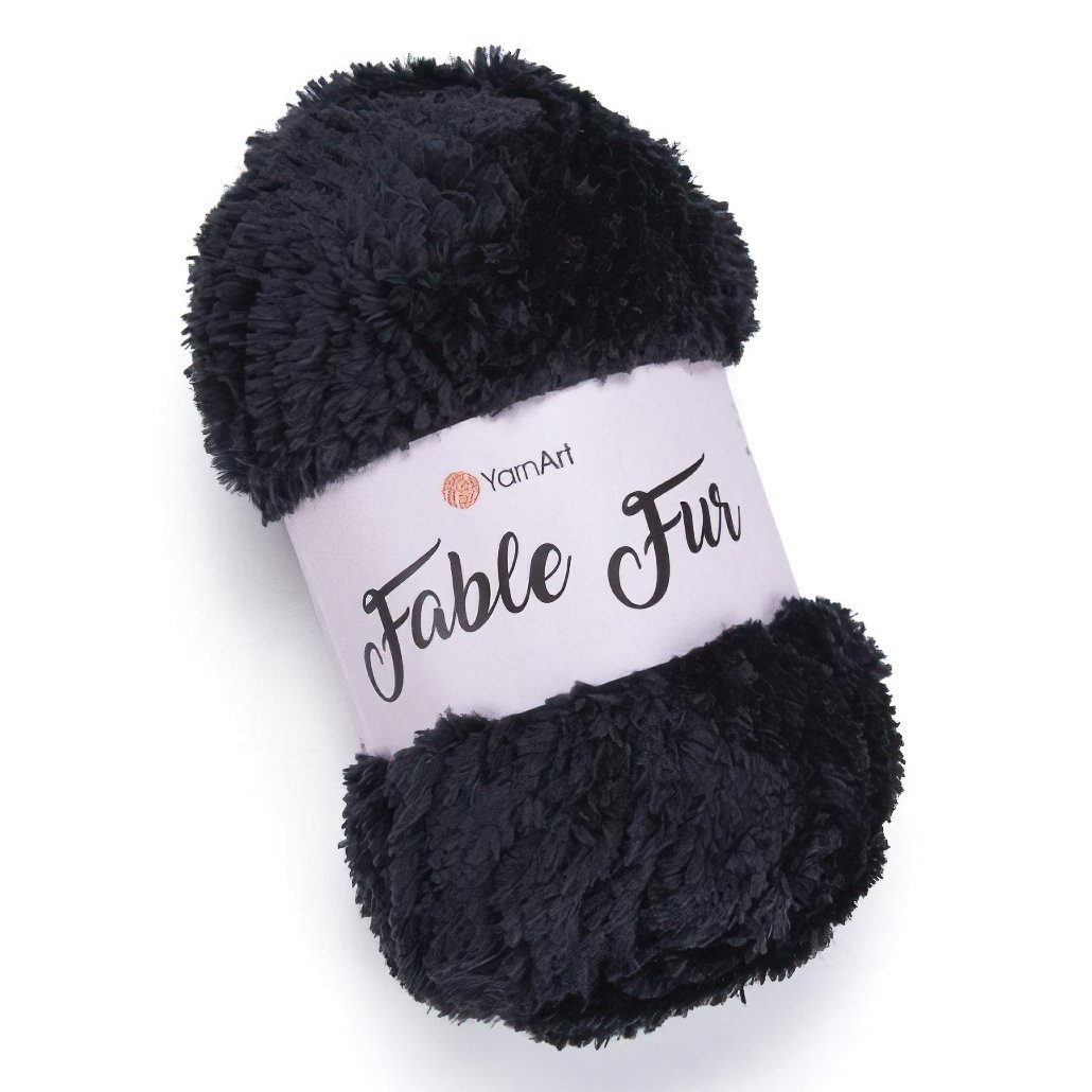 Levně Pletací příze YarnArt FABLE FUR 988 černá, efektní, 100g/100m