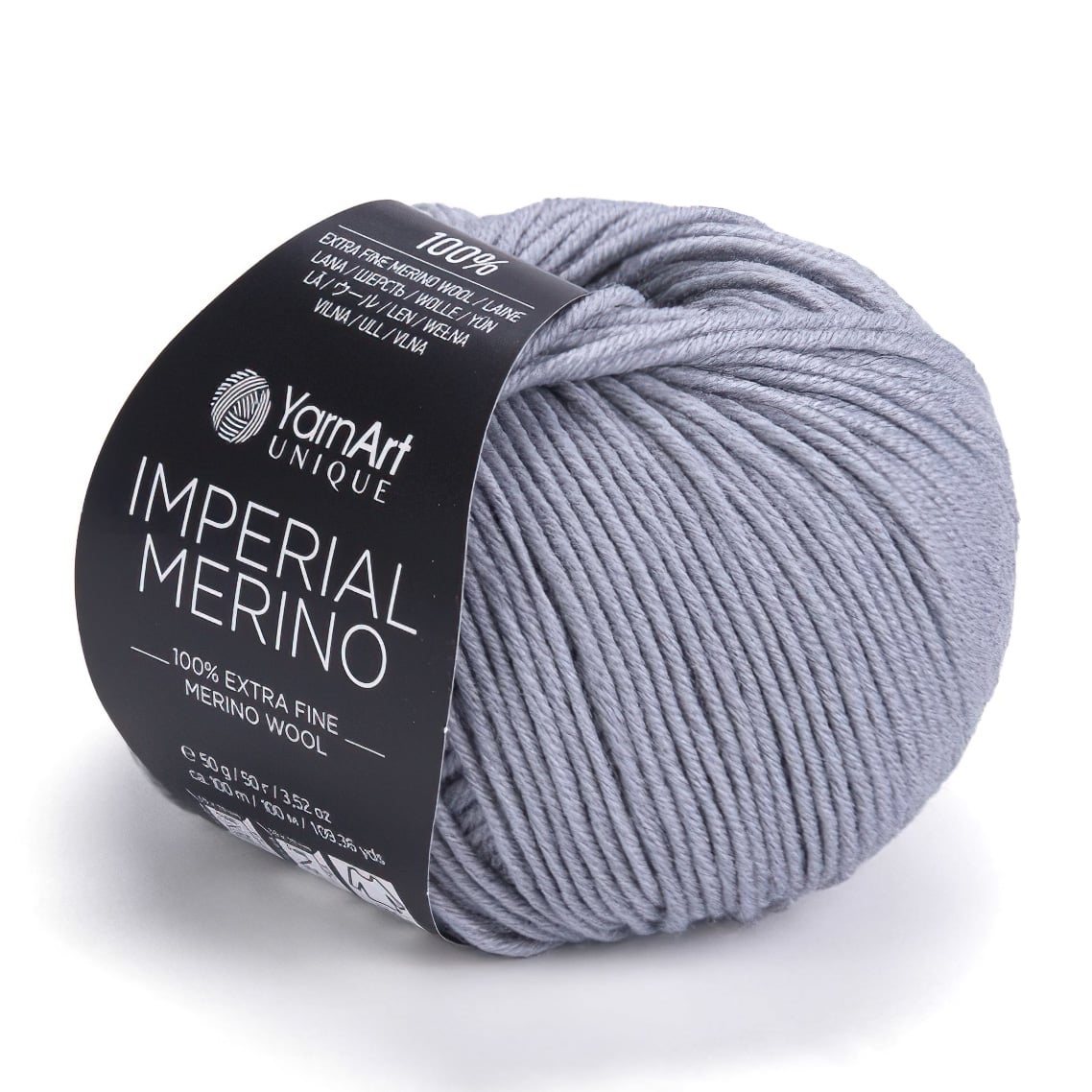 Levně Pletací příze YarnArt IMPERIAL MERINO 3337 šedá, jednobarevná, 50g/100m