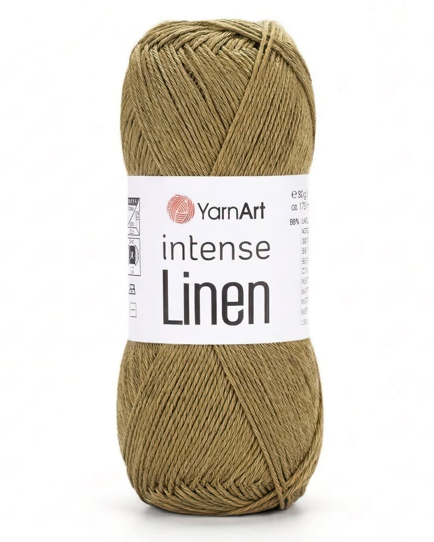 Levně Pletací příze YarnArt INTENSE LINEN 4120 béžovo-zelená, letní, 50g/175m