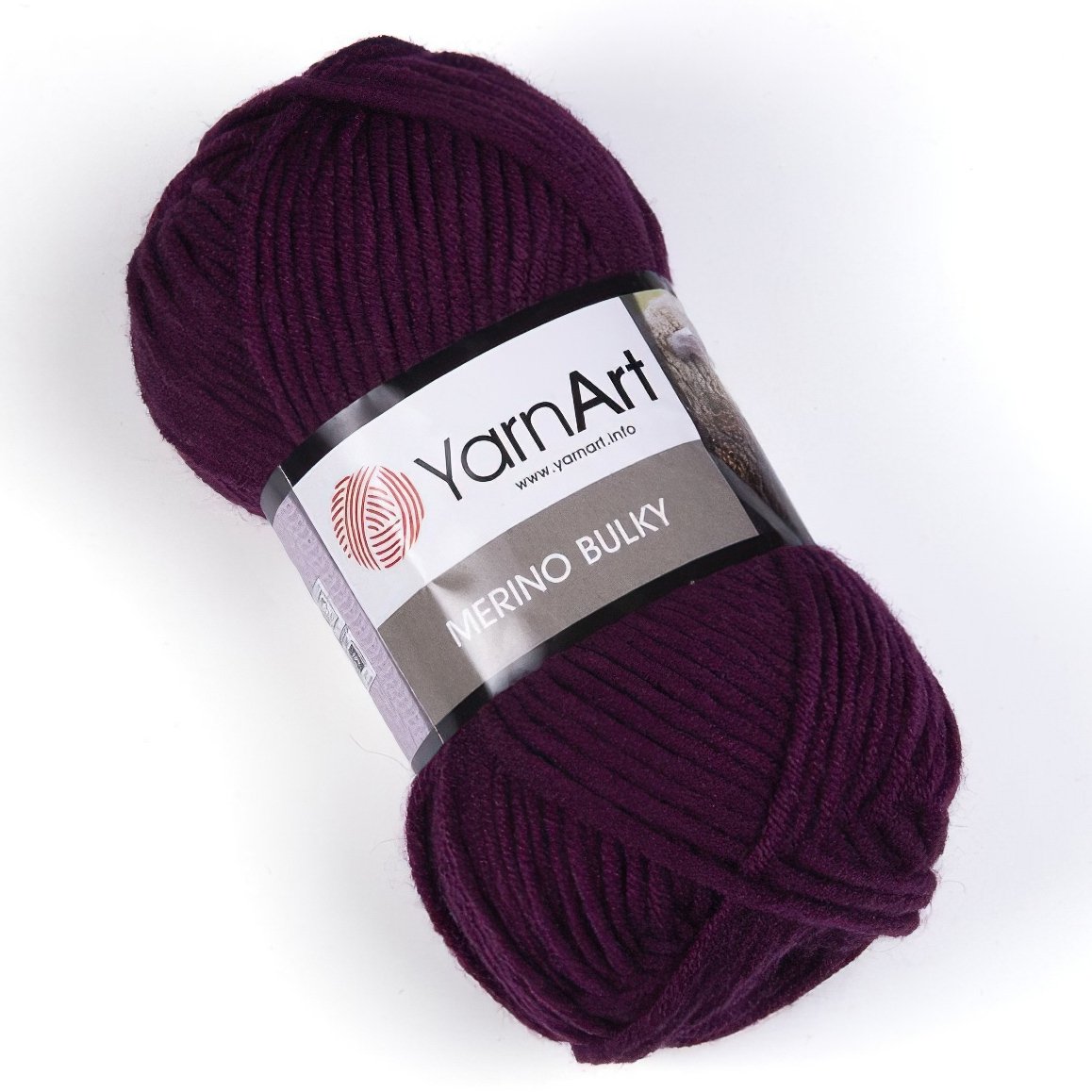 Pletací příze YarnArt MERINO BULKY 10094 tmavě fialová, 100g/100m