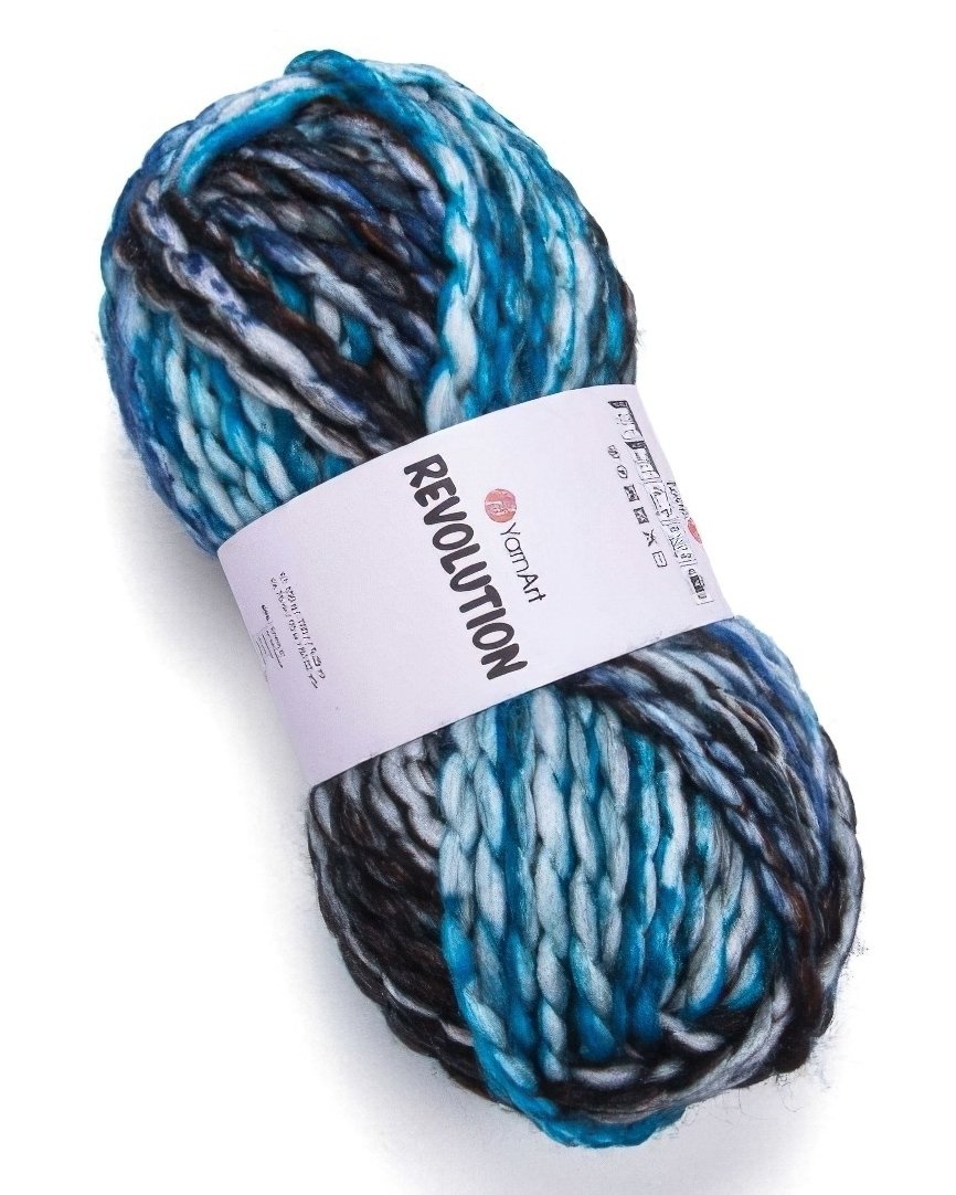 YarnArt pletací příze REVOLUTION 1601 modro-tmavě modrá, efektní, 150g/75m