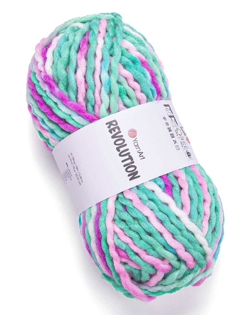YarnArt pletací příze REVOLUTION 1613 tyrkysovo-růžová, efektní, 150g/75m