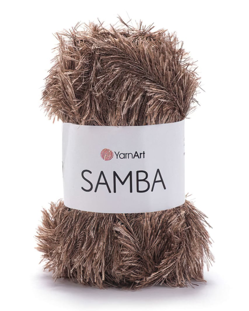 Pletací příze YarnArt SAMBA 199 hnědá, efektní, 150g/100m