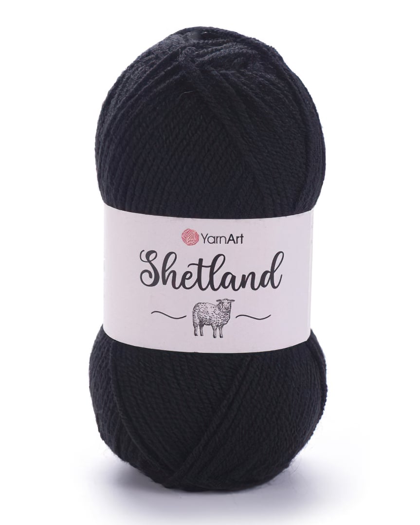 YarnArt pletací příze YarnArt SHETLAND 502 černá, klasická 100g/220m