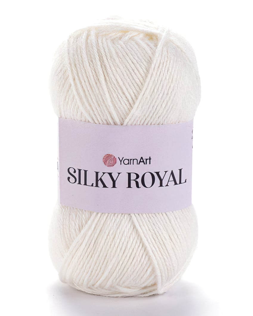 YarnArt pletací příze YarnArt SILKY ROYAL 447 bílá, klasická 50g/140m