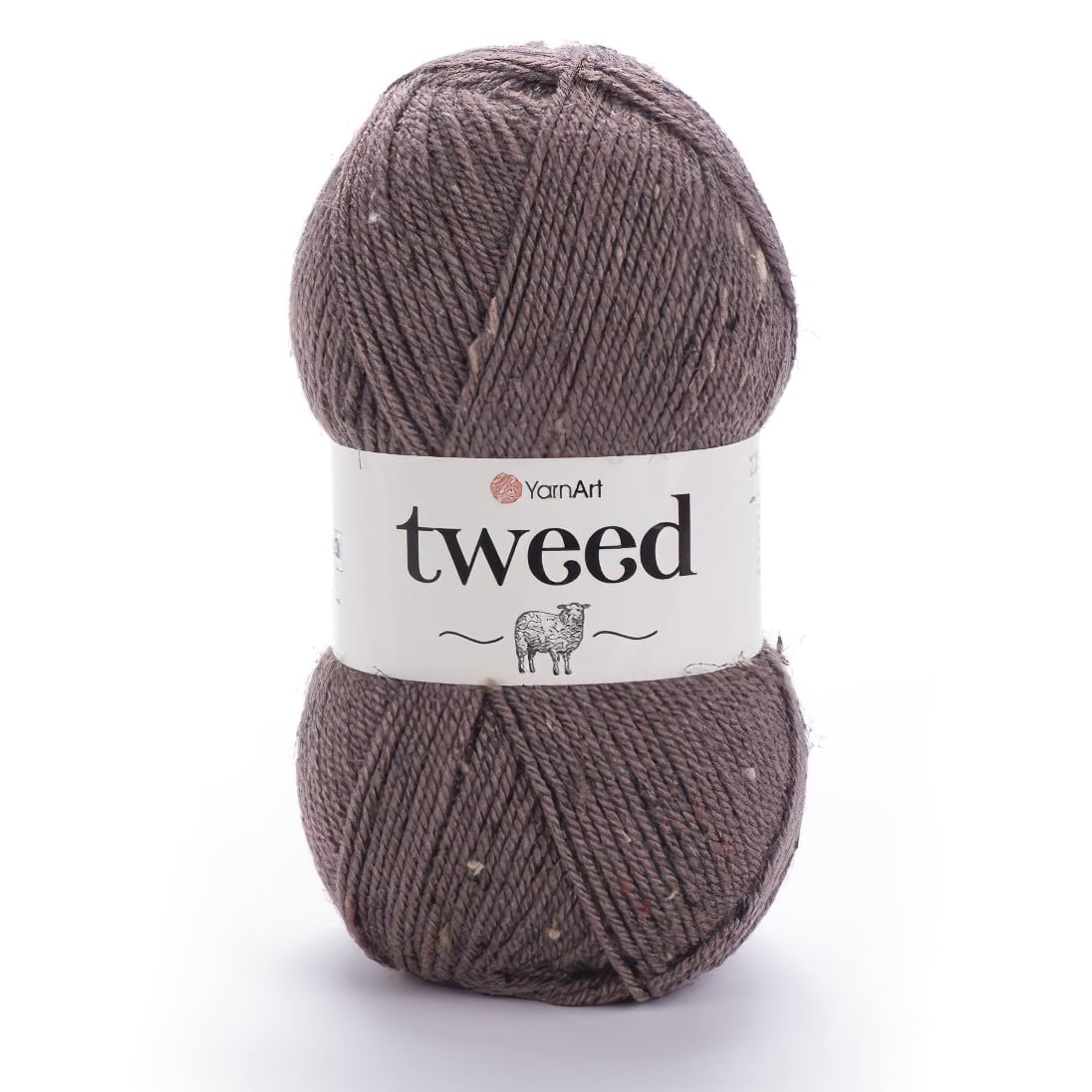 Levně YarnArt pletací příze TWEED 229 hnědá se smetanovými nopky, 100g/300m