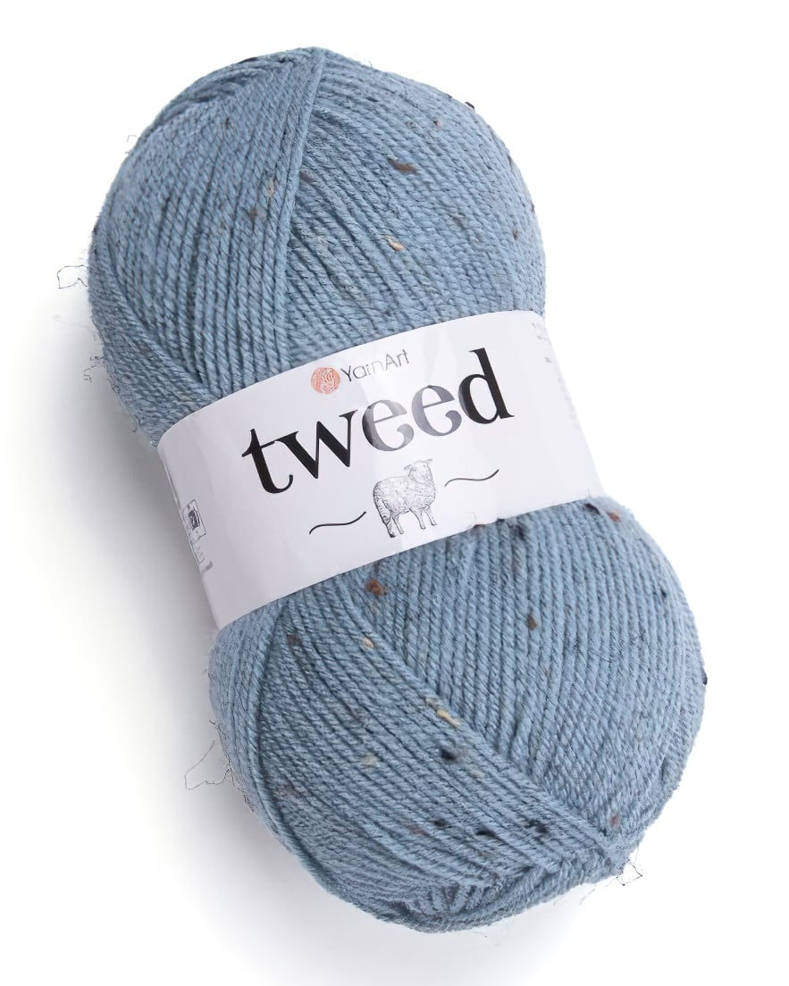 Levně YarnArt pletací příze TWEED 234 tmavá mintová s barevnými nopky, 100g/300m
