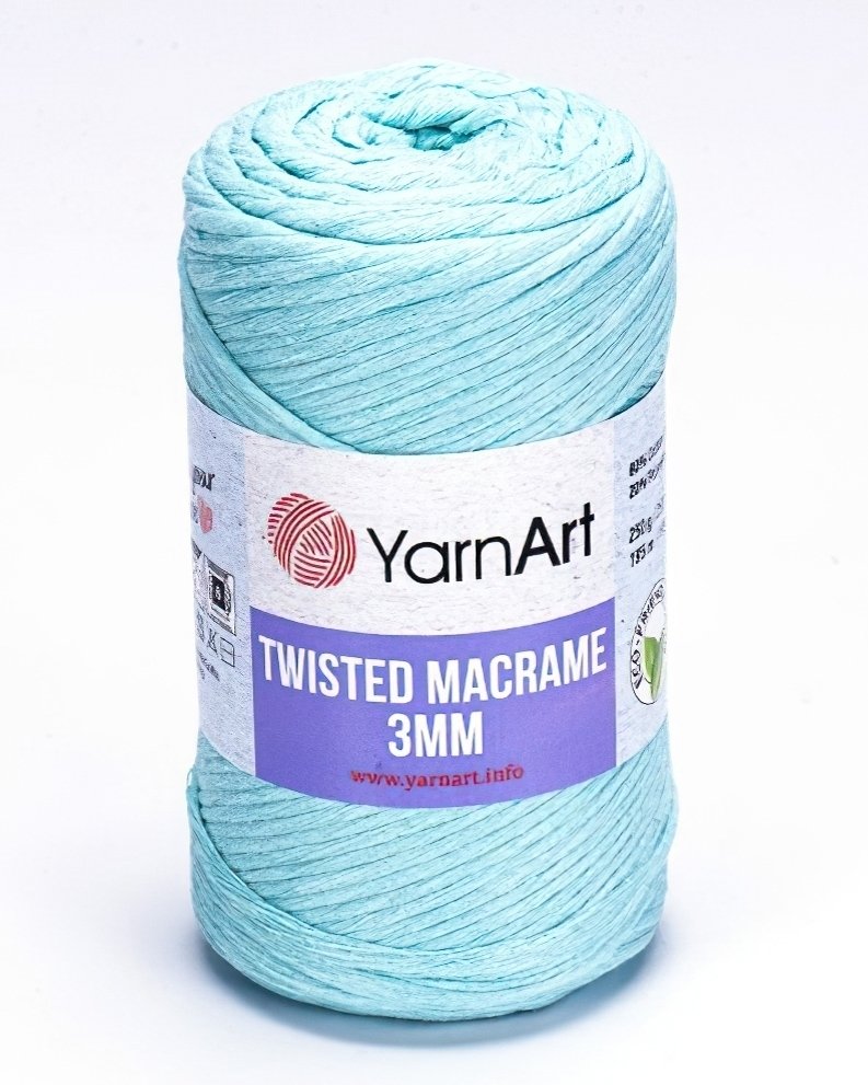 Pletací příze YarnArt TWISTED MACRAME 3mm 775 mintově modrá, jednobarevná, 250g/195m