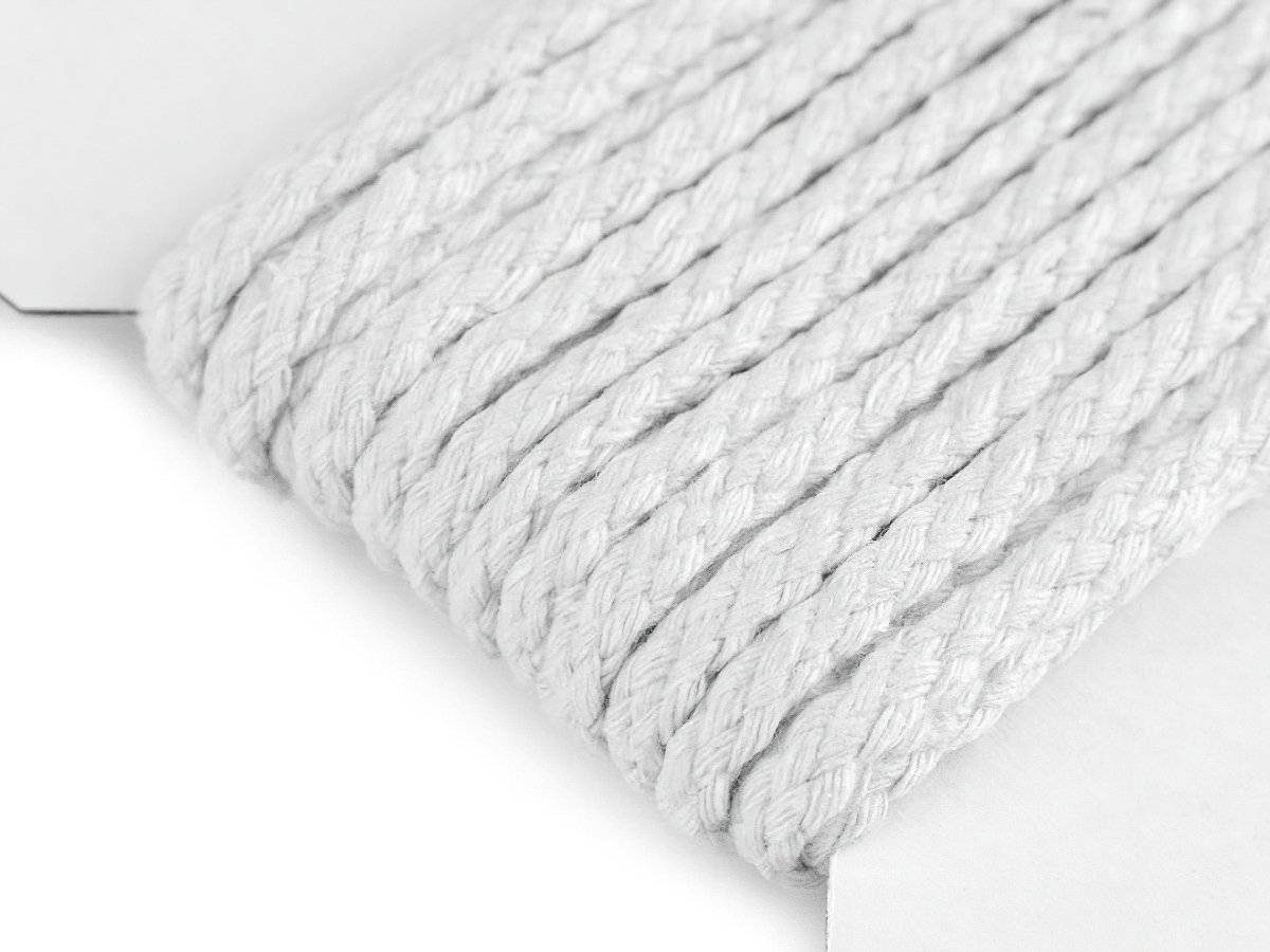Textil Soldán Bavlněná pletená šňůra / provaz MACRAME, bílá (bělená), návin 100m, průměr 4mm