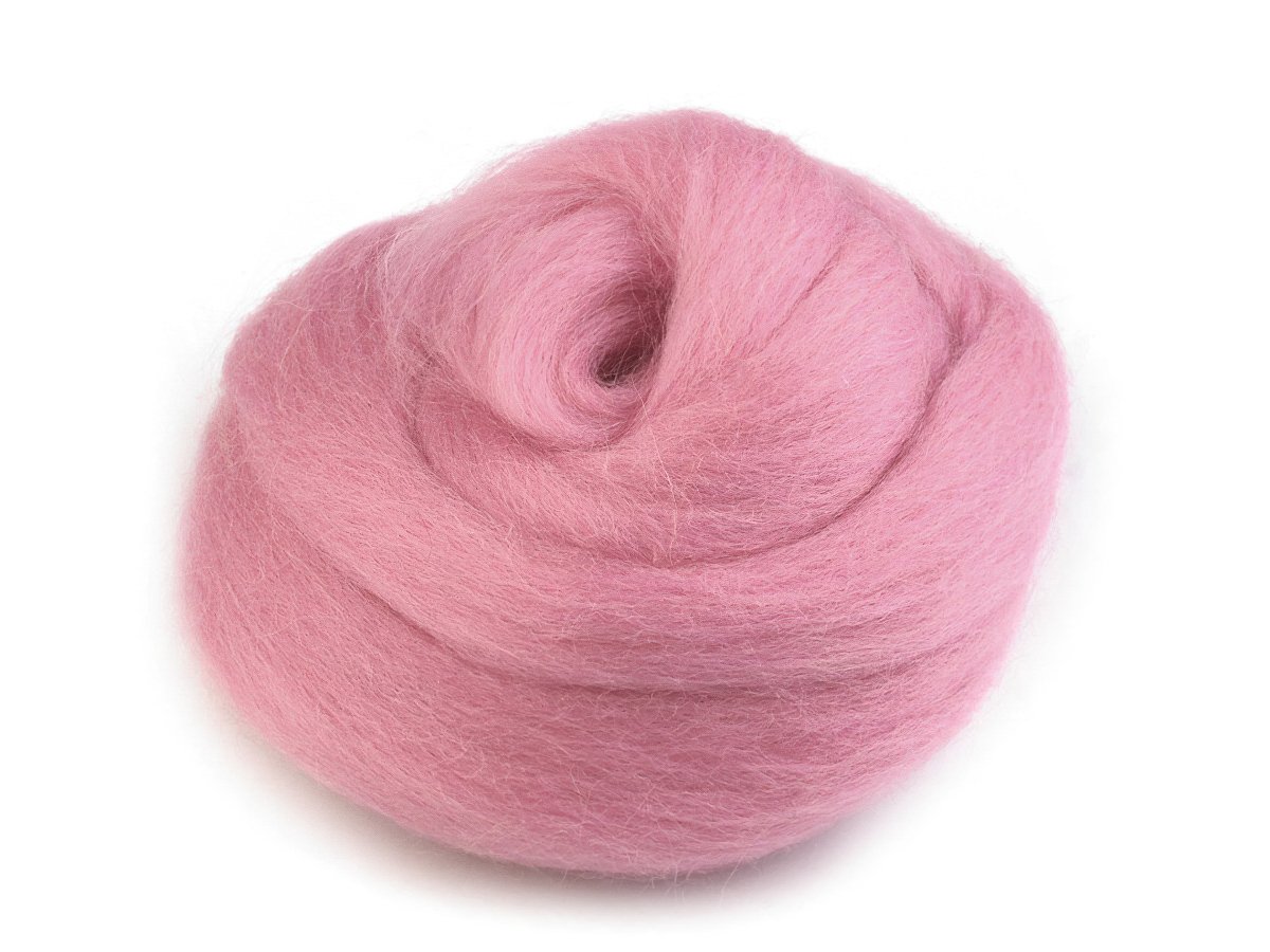 Levně InBIO Vlna na plstění / ovčí rouno česané, 730340/27 20g, růžová