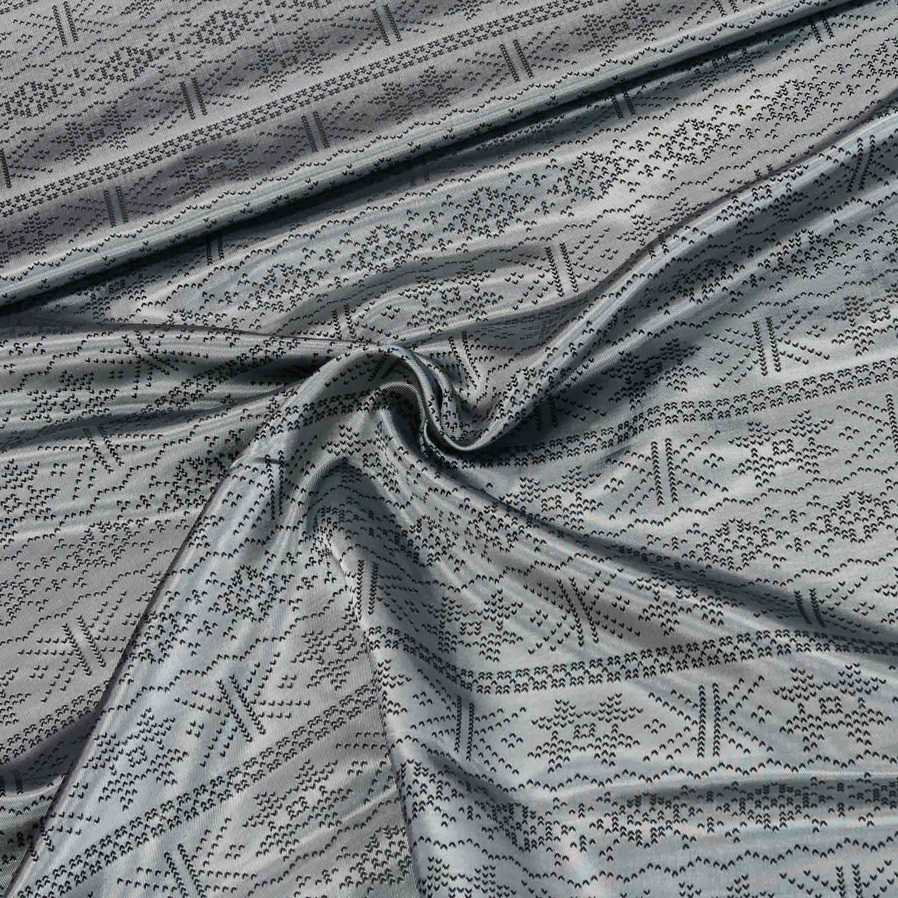 Levně Podšívka viskózová / acetát černo-šedá vzorovaná, š.140cm (látka v metráži)