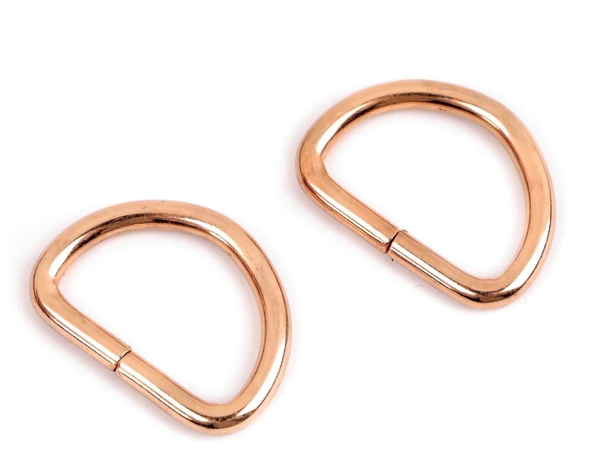 Polokroužek na koženou galanterii š.20 mm 06 růžové zlato