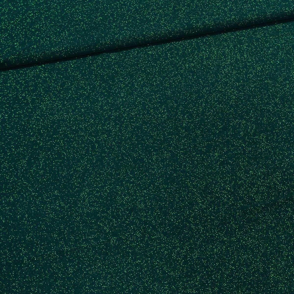 Polyesterový úplet LUREX 1555/01 UNI jednobarevný zelený se třpytkami, š.150cm (látka v metráži)