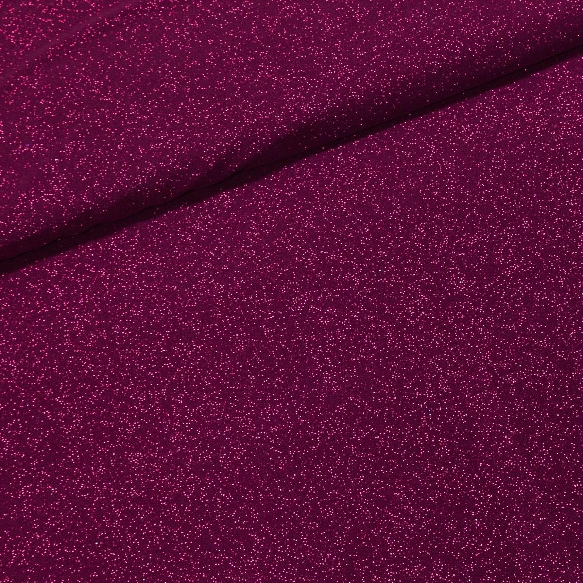 Polyesterový úplet LUREX 1555/09 UNI jednobarevný tmavě růžový se třpytkami, š.150cm (látka v metráži)