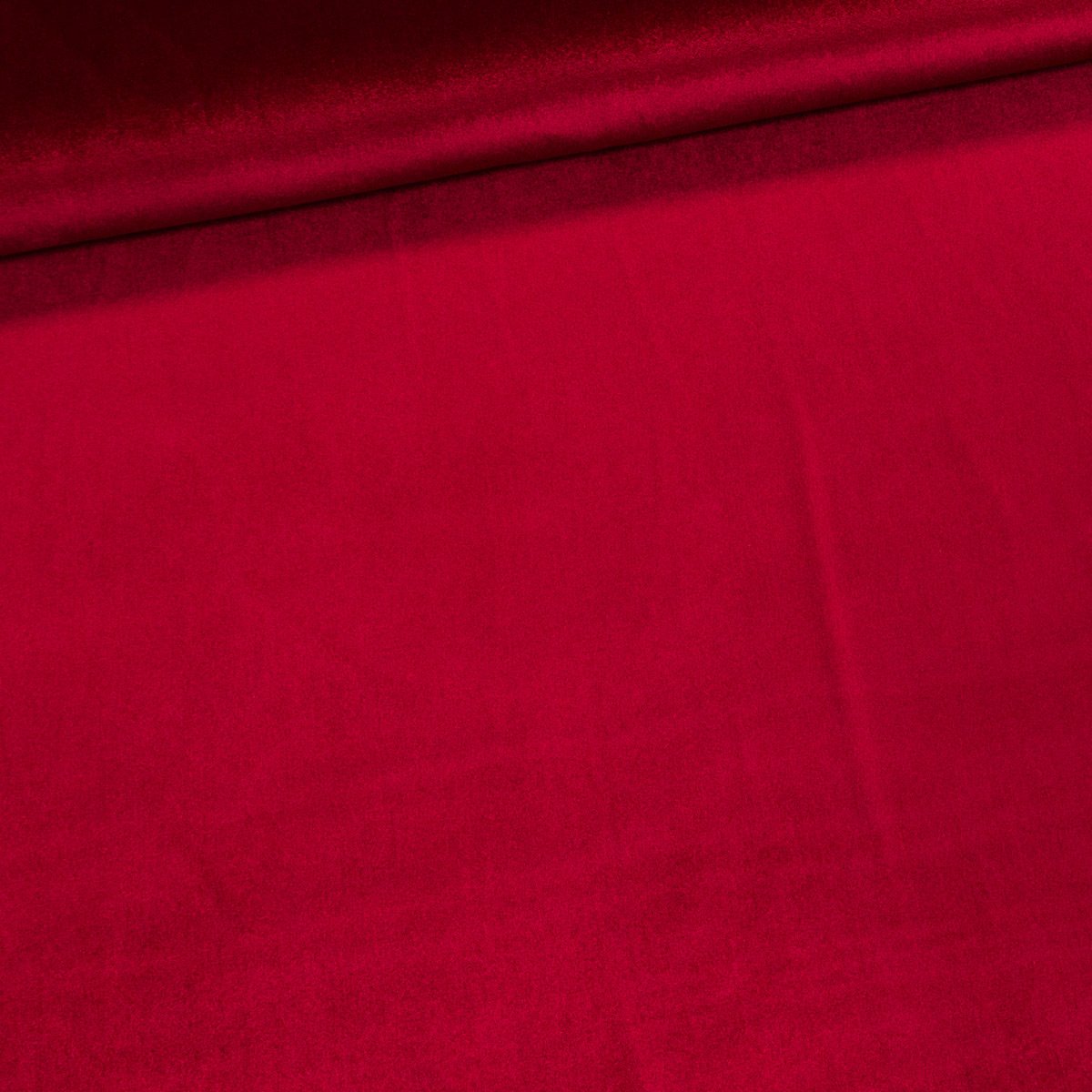 Polyesterový úplet / samet VELVET 12 UNI jednobarevný červený,  š.150cm (látka v metráži)