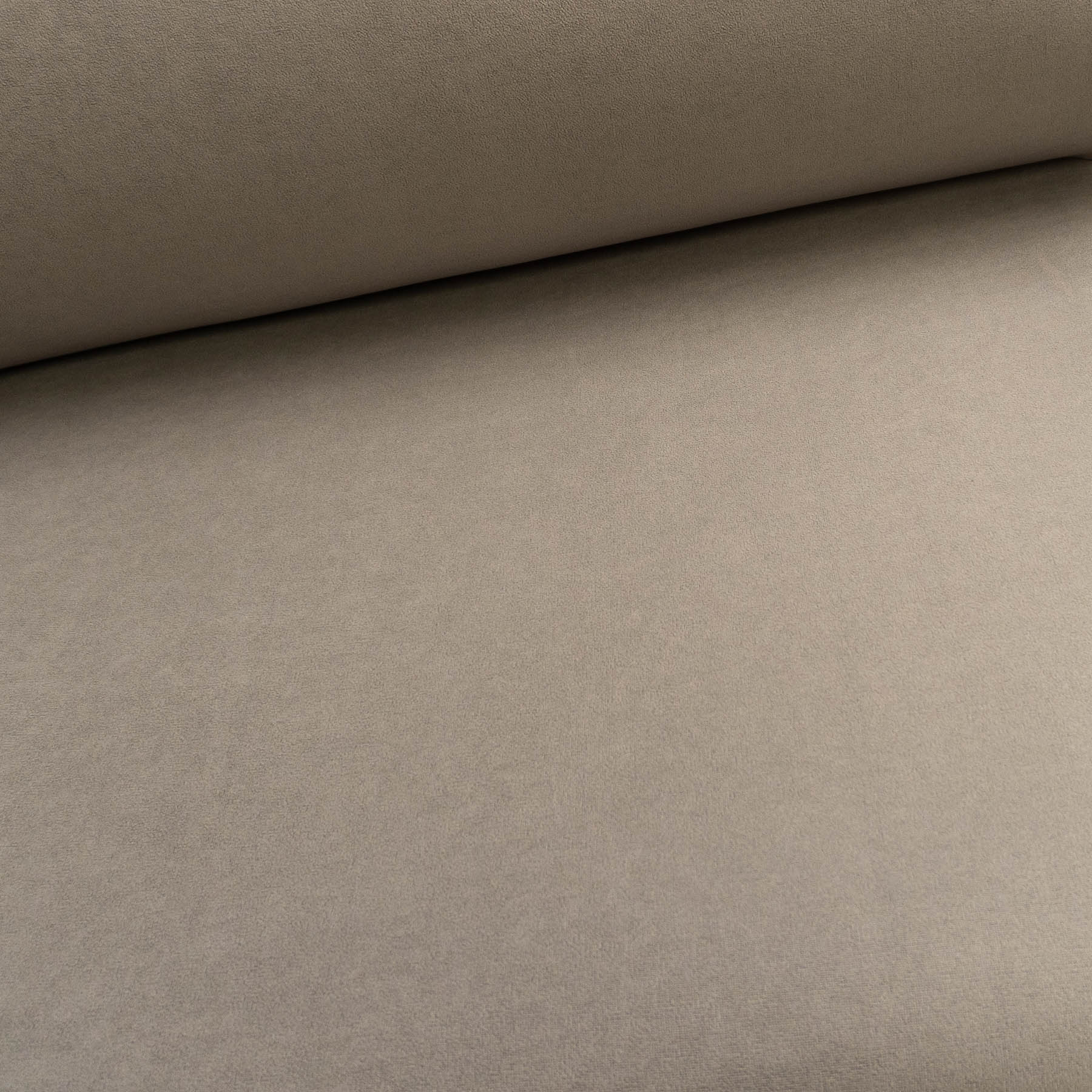TextilCentrum.cz Potahová látka na stropnici do auta AUTOMOTIVE HEADLINER VELUR F3, šedo-béžová s chloupkem a molitanem, mesh lining, š.180cm (látka v metráži)