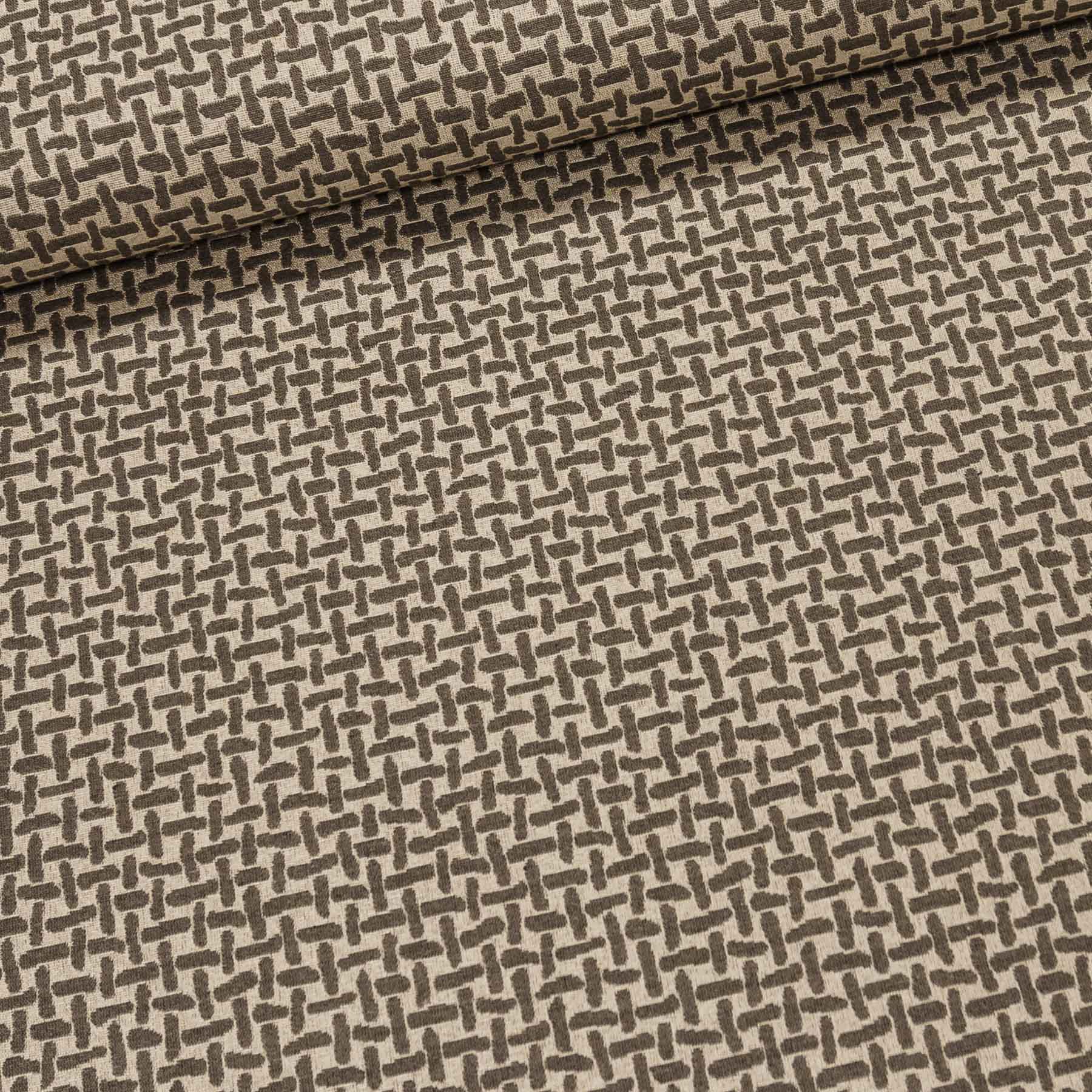 Mantis potahová látka PL5b, béžovo-hnědé čárky, š.140cm (látka v metráži)