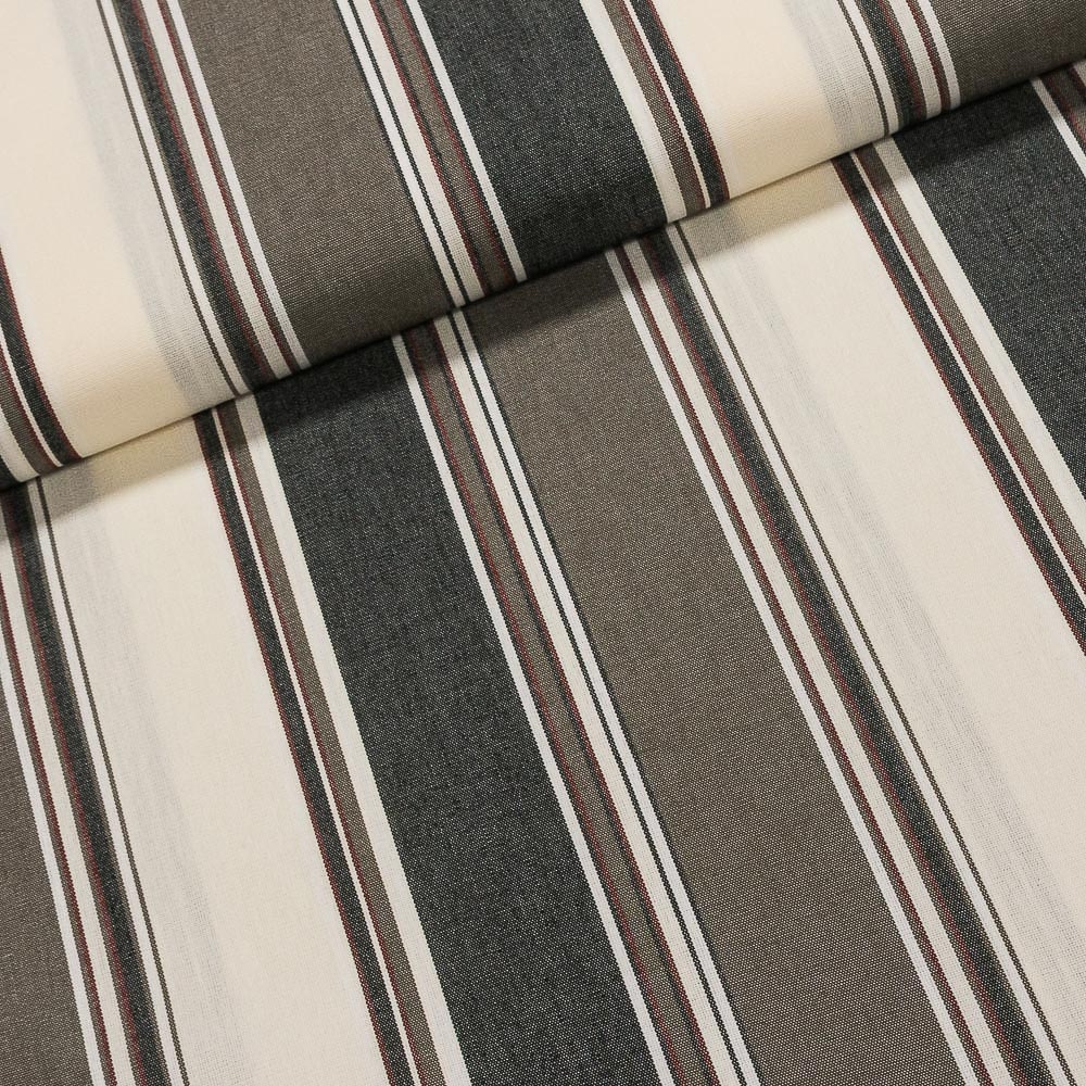 Potahové akrylové plátno (dralon, teflon) na zahradní nábytek, hnědo-šedo-smetanové pruhy, š.140cm (látka v metráži)