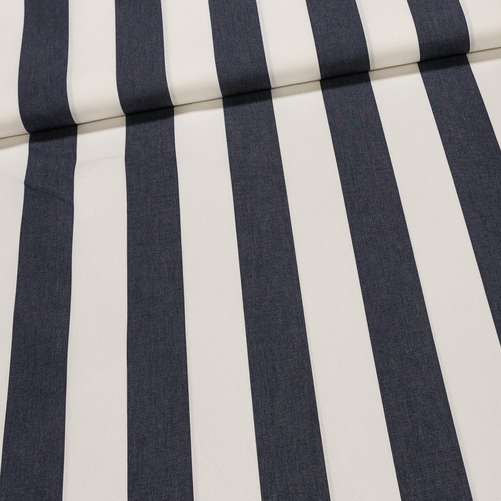 Potahové akrylové plátno (dralon, teflon) na zahradní nábytek, modro-bílý pruh, š.140cm (látka v metráži)