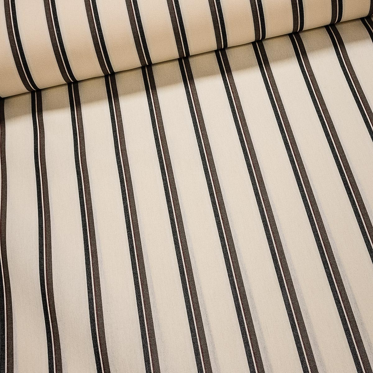 Potahové akrylové plátno (dralon, teflon) na zahradní nábytek, šedo-vínový proužek na smetanové, š.140cm (látka v metráži)