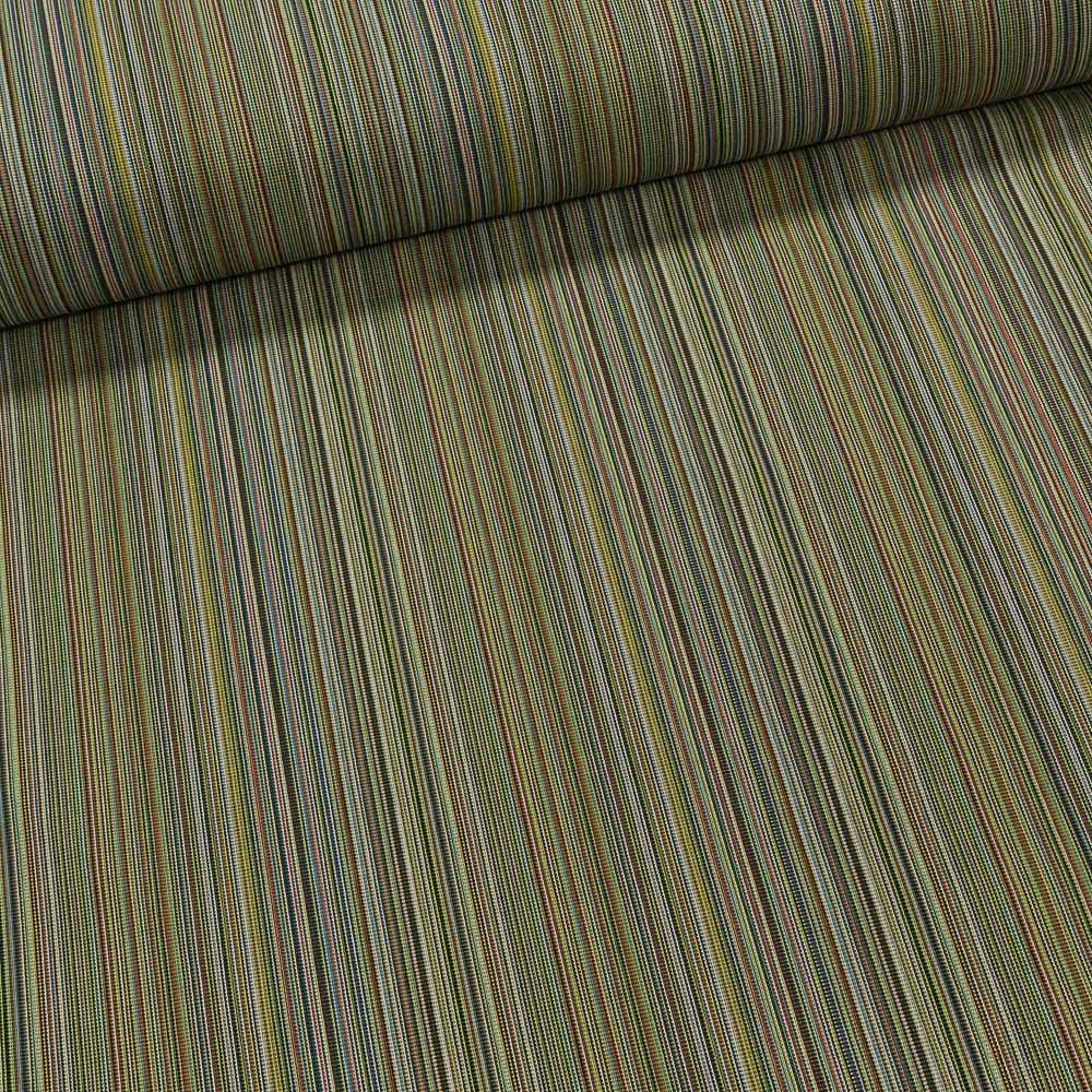 Potahové akrylové plátno (dralon, teflon) na zahradní nábytek, tenký zelený proužek, š.160cm (látka v metráži)