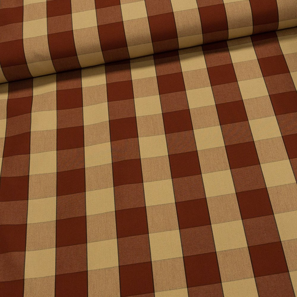 Potahové akrylové plátno (dralon, teflon) na zahradní nábytek, tera-béžová kostka, š.140cm (látka v metráži)