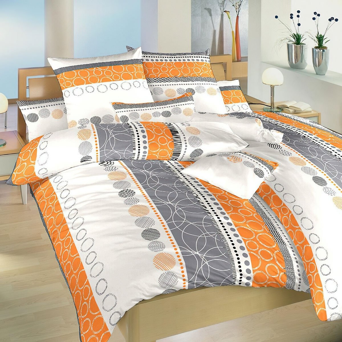 Dadka Povlečení krep Ateliér oranžový Varianta: Povlečení krep Ateliér oranžový 140x200, 70x90 cm