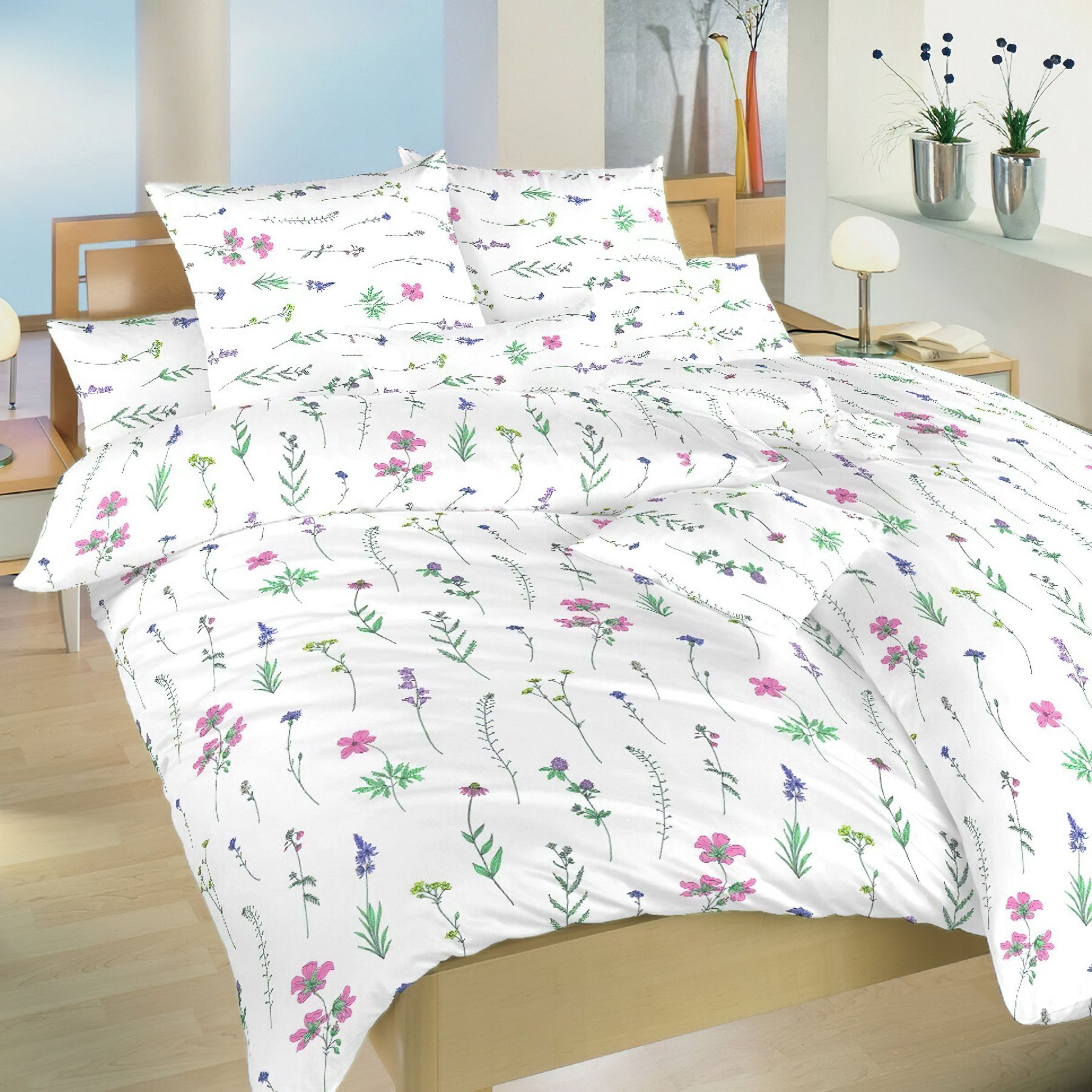 Dadka Povlečení HERBAL STARORŮŽOVÝ, květinový vzor, krep, 140x200cm + 70x90cm