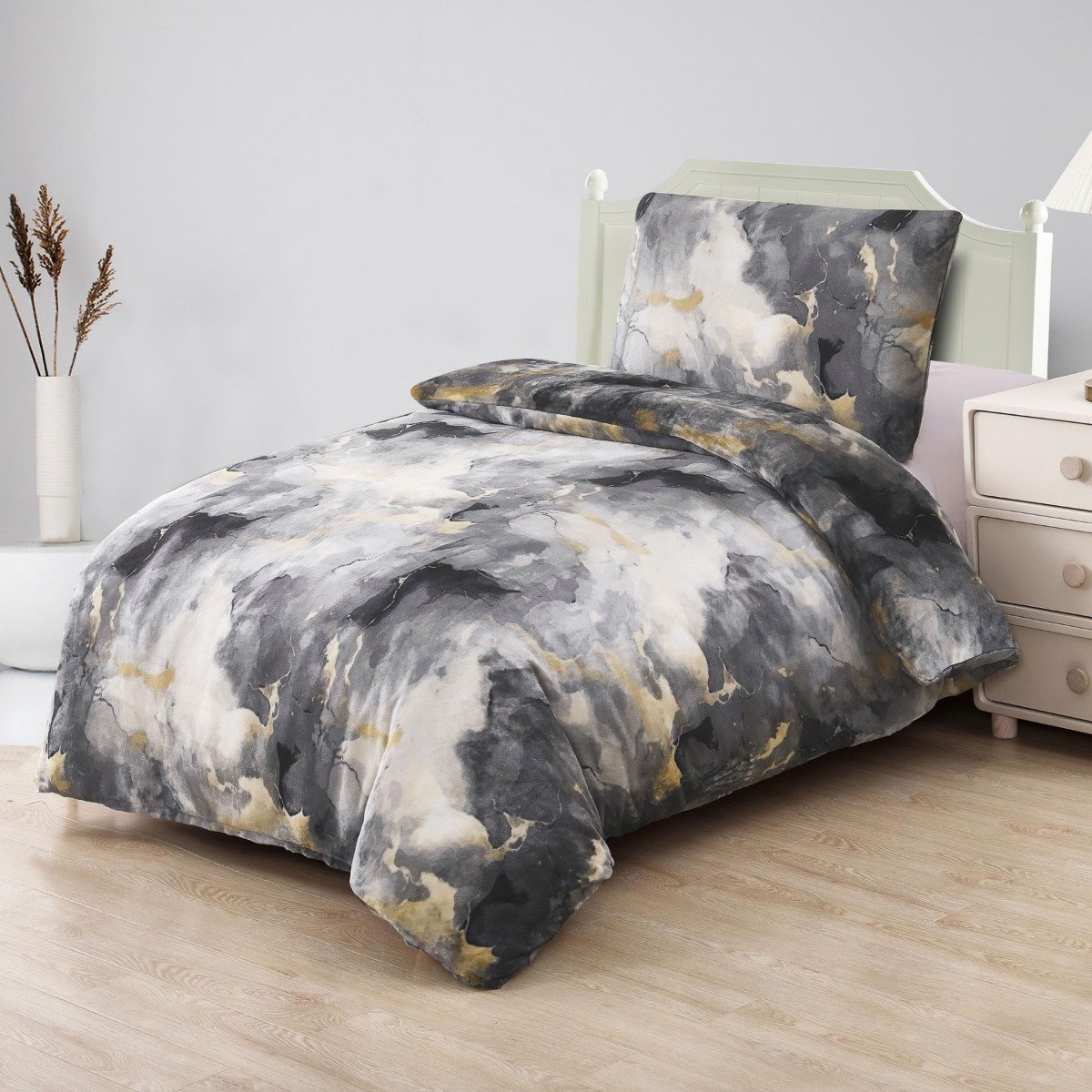 Jahu Povlečení mikroflanel Mramor šedý Varianta: Povlečení mikroflanel Mramor šedý 140x200, 70x90 cm