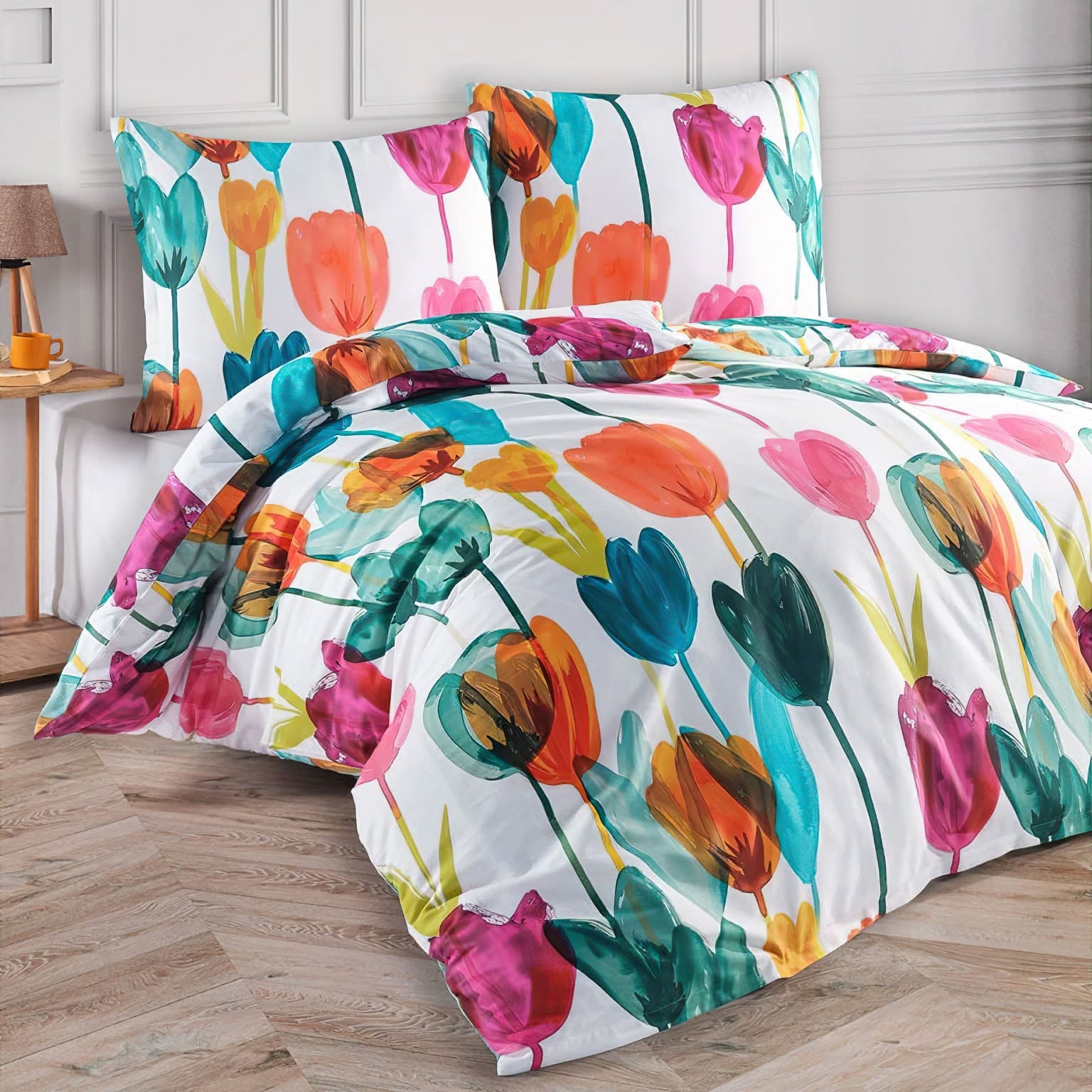 TipTrade s.r.o. Saténové povlečení Tulipi Varianta: Velikost: 140x200 + 70x90 cm