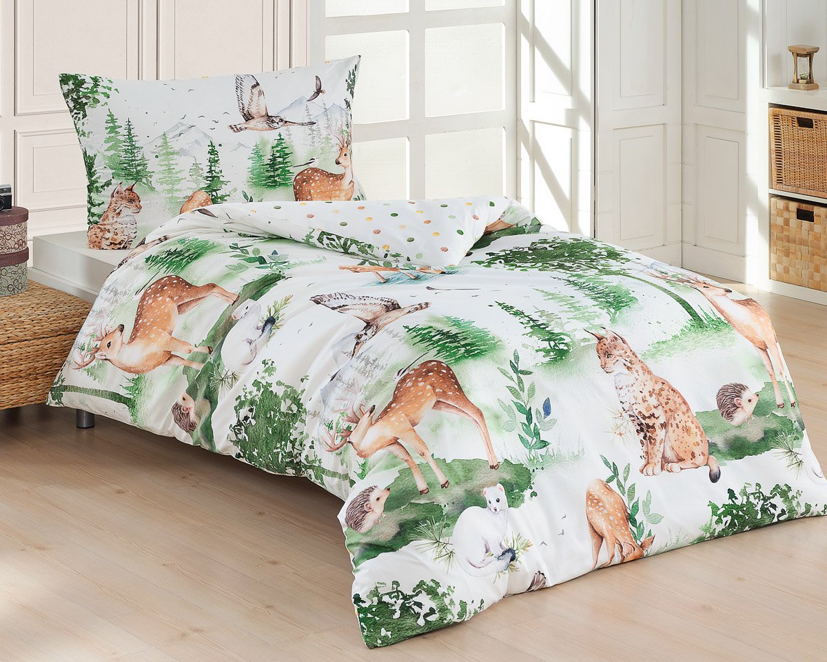 Matějovský dětské povlečení WILD, lesní zvířata, bavlna hladká, 140x200cm + 70x90cm