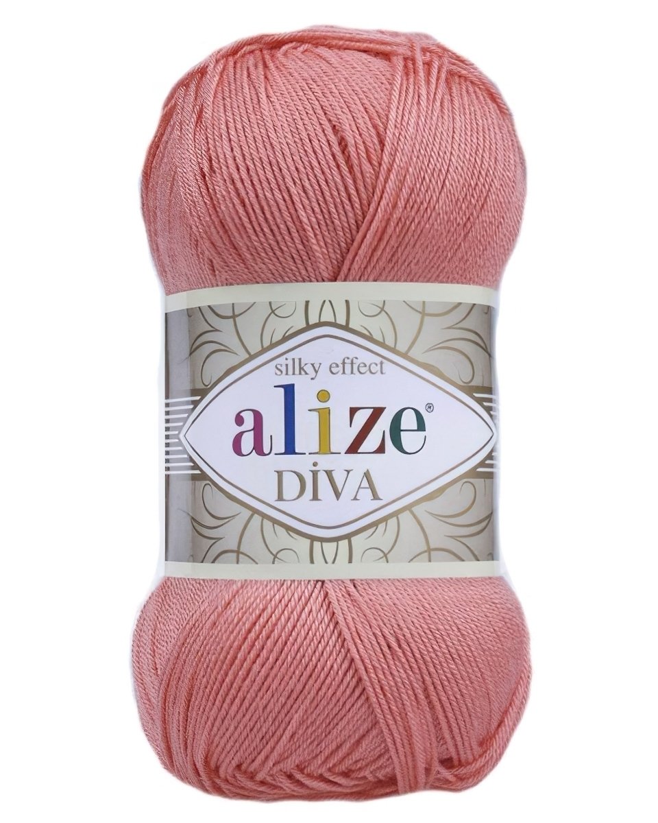 Pletací / háčkovací příze Alize DIVA 619 lososová, jednobarevná, 100g/350m