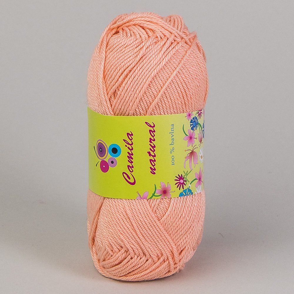 Pletací / háčkovací příze Storex CAMILA NATURAL 11 lososová, jednobarevná, 50g/125m