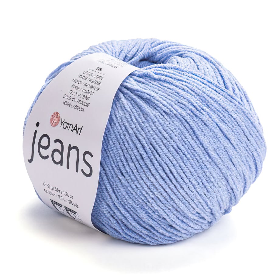 YarnArt pletací / háčkovací příze JEANS 15  světle modrá, jednobarevná, 50g/160m