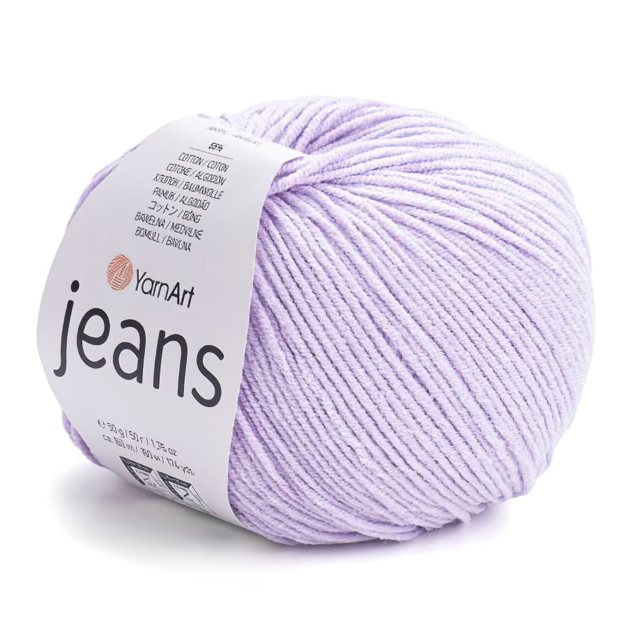 YarnArt pletací / háčkovací příze JEANS 19  světle fialová, jednobarevná, 50g/160m