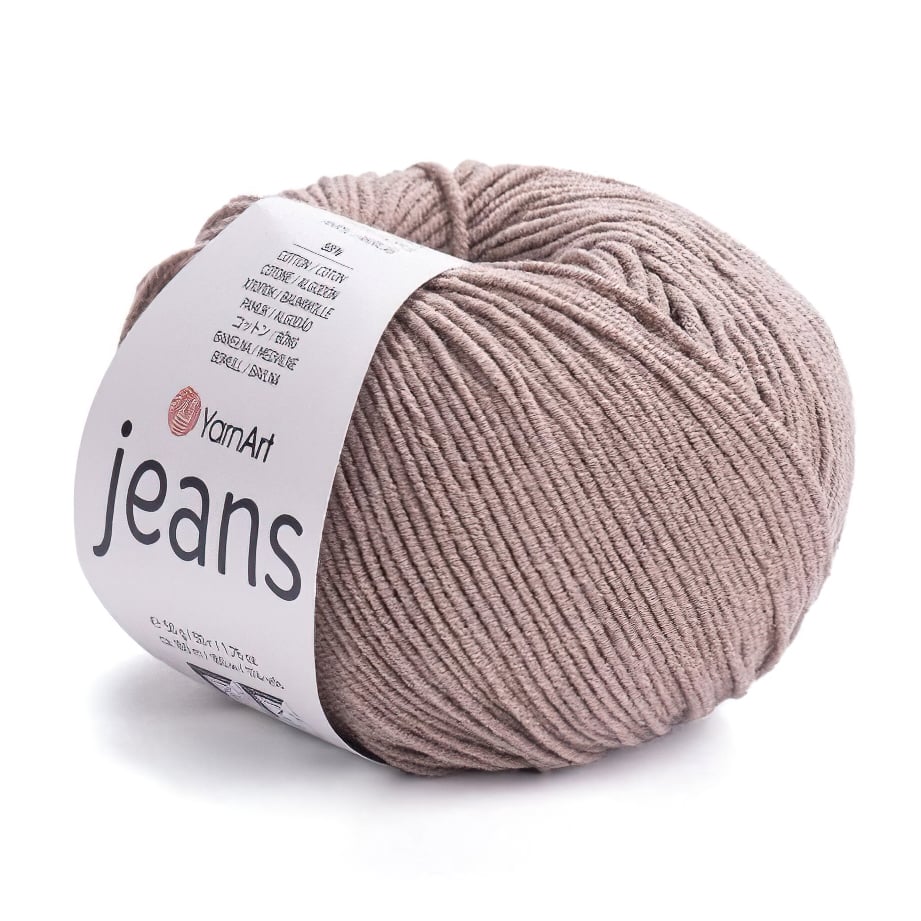 YarnArt pletací / háčkovací příze GINA / JEANS 71 světle hnědá, jednobarevná, 50g/160m