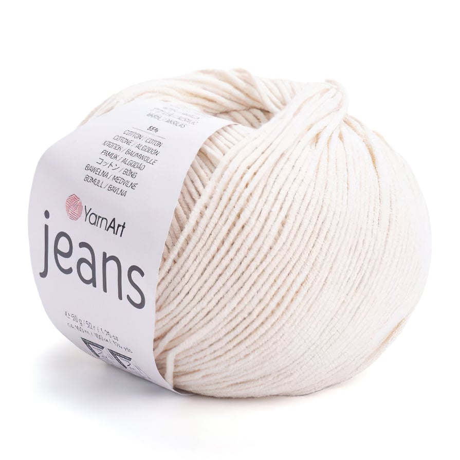 Pletací / háčkovací příze YarnArt JEANS 05 světlá béžová, jednobarevná, 50g/160m