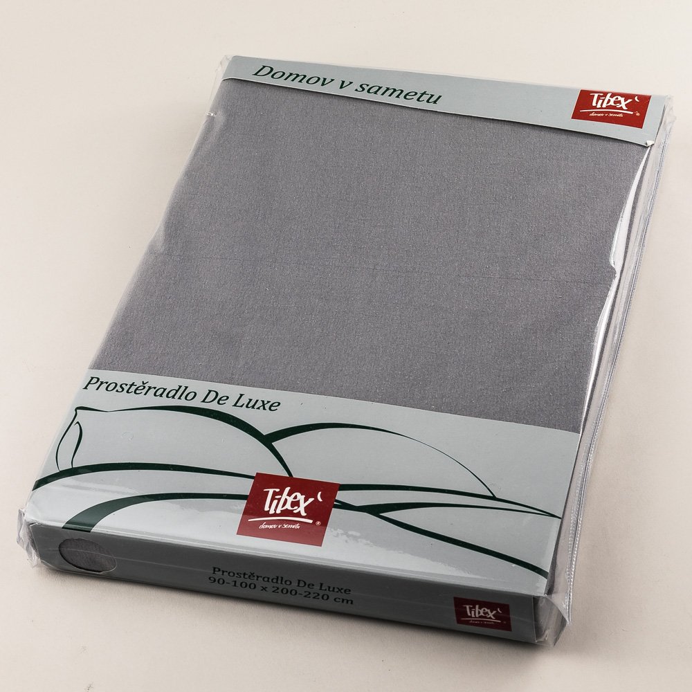Luxusní napínací jersey prostěradlo DE LUXE 90x200cm elastické, šedé