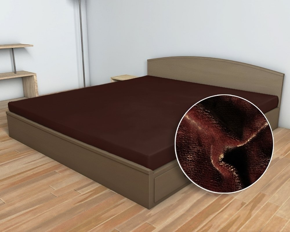 Svitap Prostěradlo mikroflanel tmavě hnědá Varianta: Prostěradlo mikroflanel tmavě hnědá 90x200x20 cm