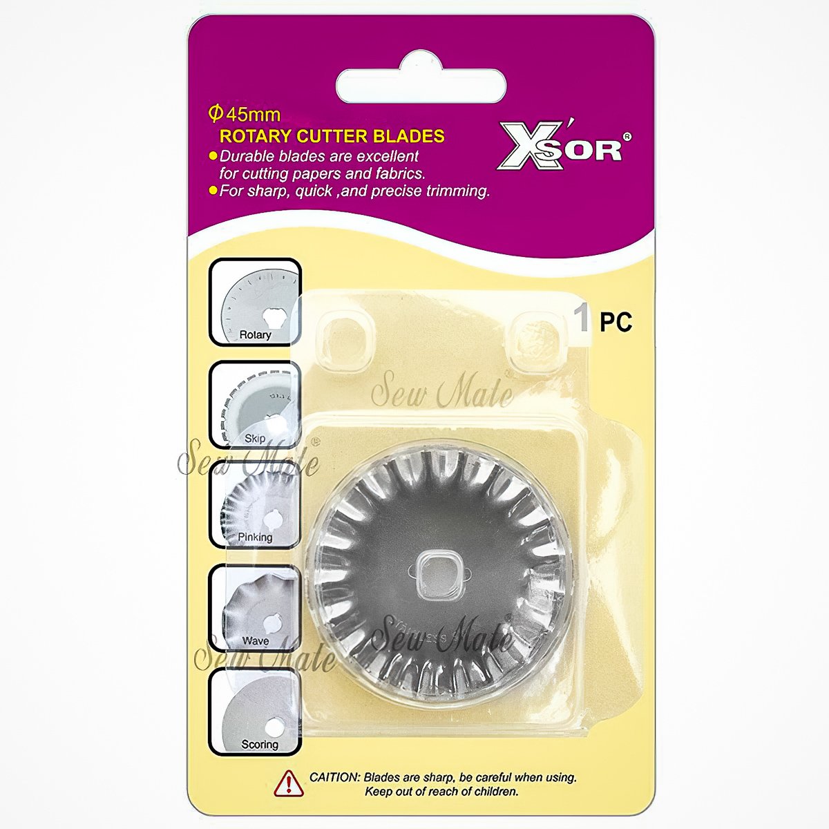 Náhradní čepel do řezacího kolečka DW-RB001P, vlnovková čepel, pinking, průměr 45mm, 1 kus v balení