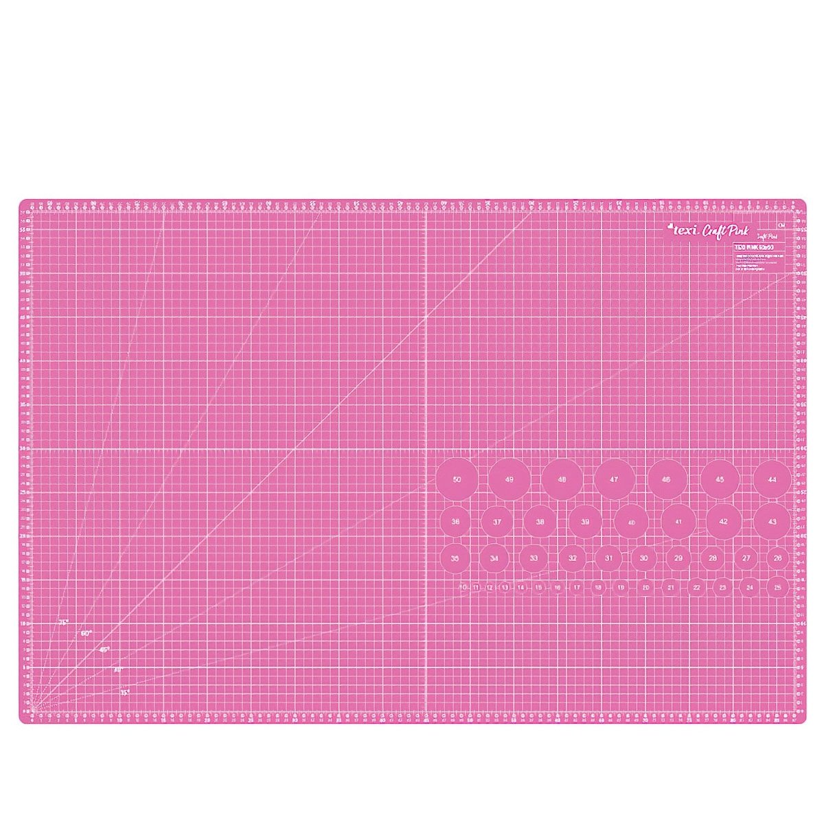 STRIMA Řezací podložka na látky, patchwork TEXI PINK L, samosvorná, růžová, 90x60cm, vel. L, tloušťka 3mm