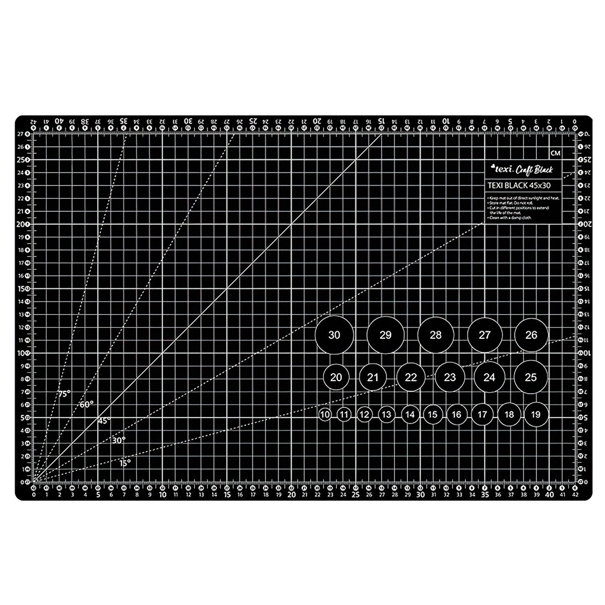 STRIMA Řezací podložka na látky, patchwork TEXI BLACK S, samosvorná, černá, 45x30cm, vel. S , tloušťka 3mm