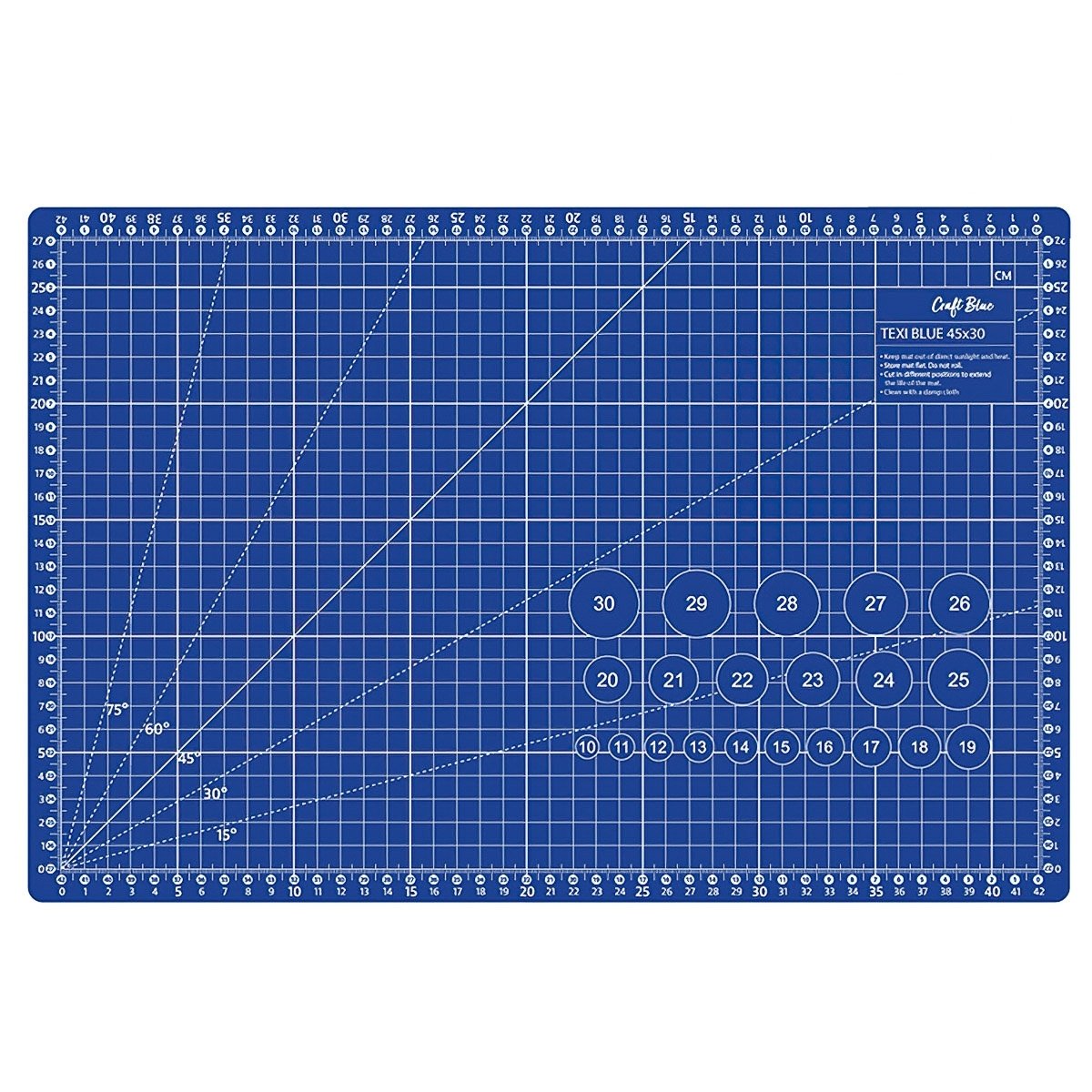 STRIMA Řezací podložka na látky, patchwork TEXI BLUE S, samosvorná, modrá, 45x30cm, vel. S , tloušťka 3mm